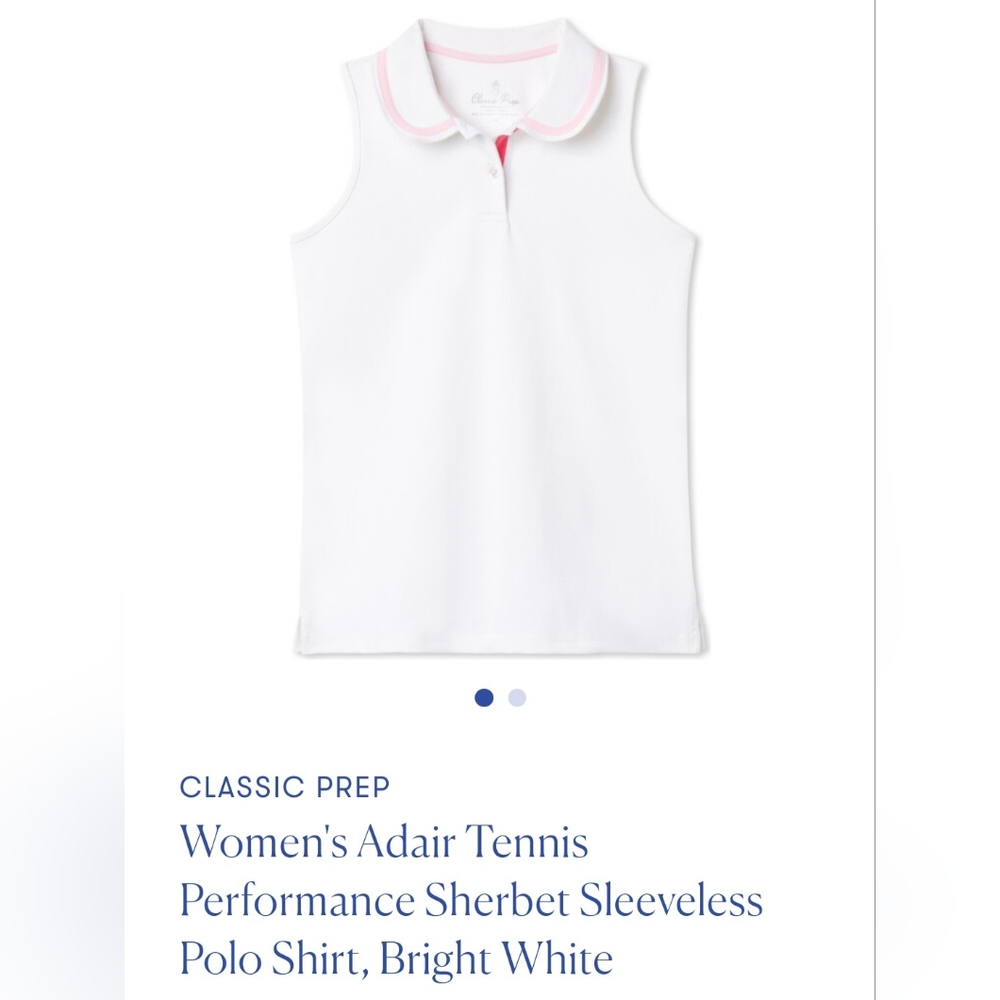NWT Classic Prep Women's Adair White & Pink Tennis Tank (Size: L, XL)